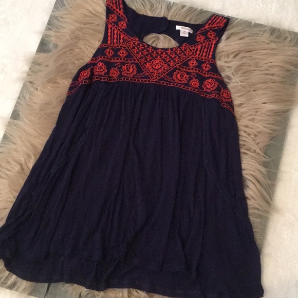 Xhilaration Tops - Cute navy tank with open back